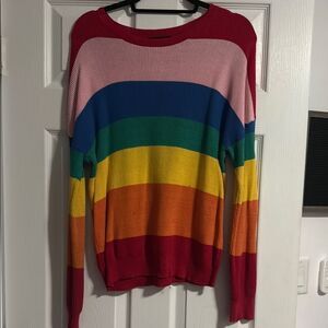 Colorful Striped Sweater LIKE NEW - Honey Punch - Size Small - Rainbow Colored